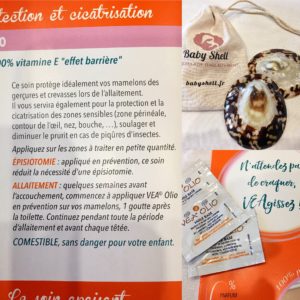 Coquille allaitement maternel - BABY SHELL avec Vea France et la crème Vea Olio huile Base - Comestible pour le bébé pour soigner les mamelons pendant l'allaitement maternel