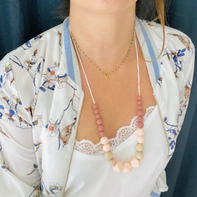 Long Bo.Aime Corail - Collier d'allaitement Baby Shell